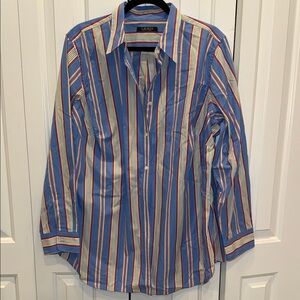 Ralph Lauren Blue Striped Button Down Shirt